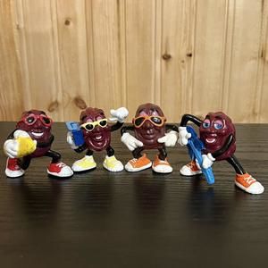 VTG California Raisins Figures Lot Of 4 Guitar Chillin Boombox Surf 2” 80s